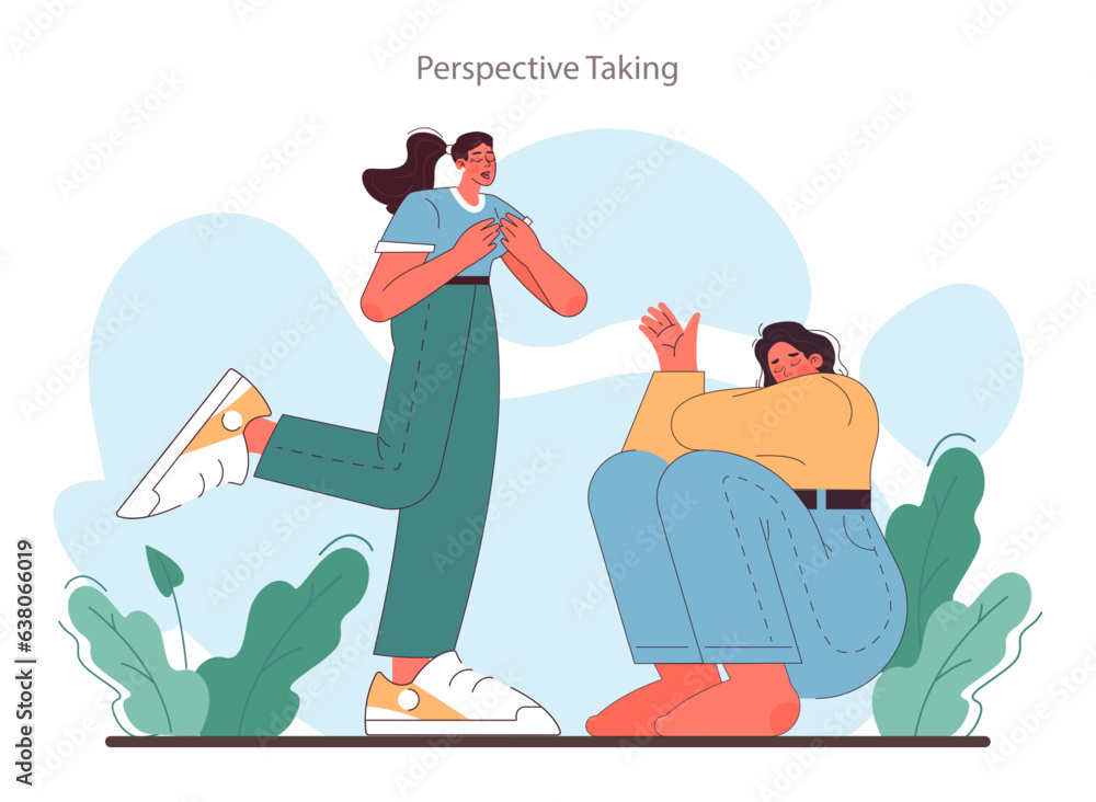 Poster empathy skill development. person with deep understanding of emotions