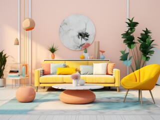 A cozy living room featuring a classic couch, a loveseat, an elegant vase of houseplants, and a modern coffee table provides a stylish and inviting atmosphere