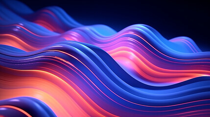 Abstract tech waves and lines in a neon color palette