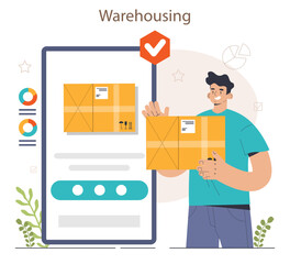 Warehousing. Ordering and storing, company's stock. Inventory management
