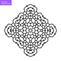 Outline mandala for coloring book. Clean Decorative round ornament. Oriental pattern, Vector illustration Coloring book page. Circular pattern in form of mandala for Henna, Mehndi, tattoo, decoration.