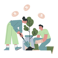 Green marketing. Corporate charity, aid projects and donation. Company