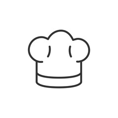 Chef's hat line icon with editable stroke. Outline symbol. Vector illustration isolated on white background.
