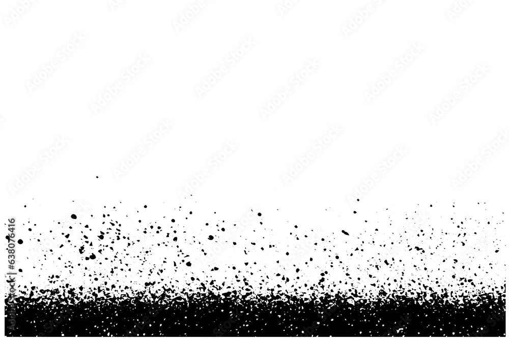 Poster gritty gravel texture. gradient halftone overlay backdrop. monochrome abstract splattered design vec