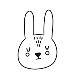 Cute cartoon bunny coloring book for children.