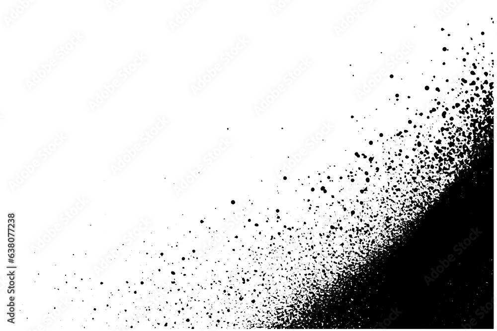 Poster gritty gravel texture. gradient halftone overlay backdrop. monochrome abstract splattered design vec