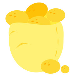 Young potatoes in a bag