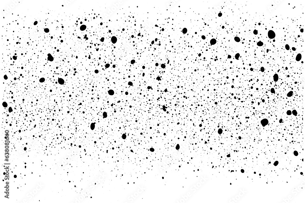 Poster gritty gravel texture. gradient halftone overlay backdrop. monochrome abstract splattered design vec