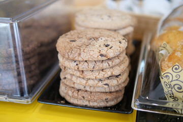  pile of sweet cookies at cafe 
