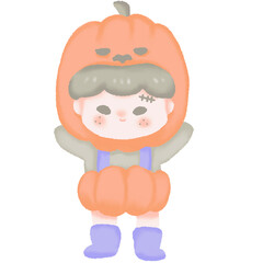 Halloween pumpkin boy 