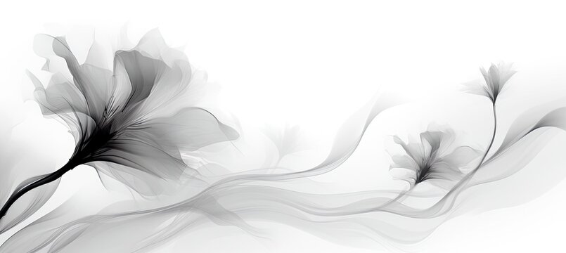 Condolence, grieving card, loss, funerals, support. Beautiful elegant fantasy ink flower on a neutral 
bright background for sending words of support and comfort. Monochromatic style.