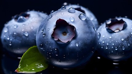 Macro photo of blueberries.