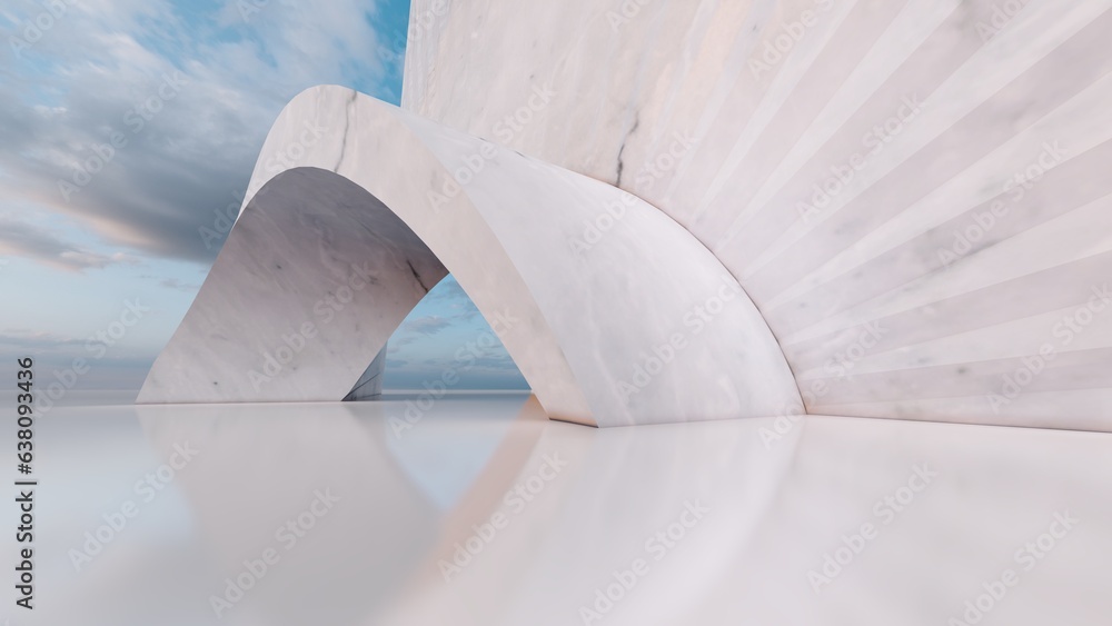 Poster futuristic architecture background 3d render