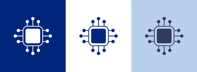 chipset icon - chip. modern logo of chipset or microchip outline style. CPUs. flat chips symbol. computer component vectors. technology - obrazy, fototapety, plakaty