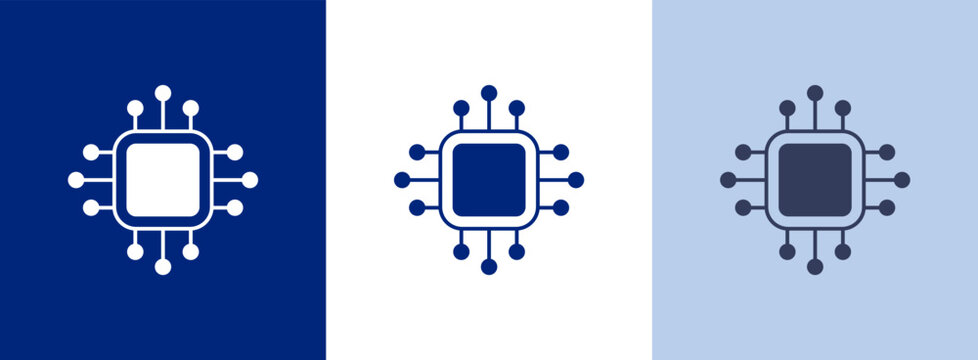 chipset icon - chip. modern logo of chipset or microchip outline style. CPUs. flat chips symbol. computer component vectors. technology