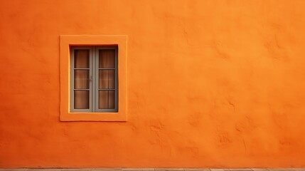 Minimal orange texture building and window