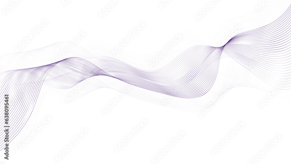 Poster abstract wave of line. dynamic wave of many colored lines on white background. vector illustration.