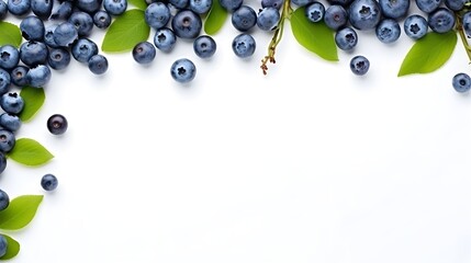 Frame from fresh blueberries, summer nature concept with copy space.