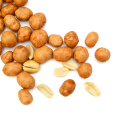 Stack peanut on white background