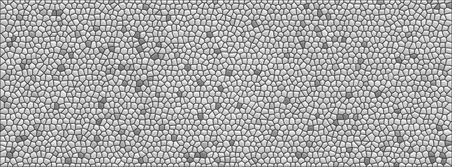 Mosaic pattern abstract banner design in shades of white and grey