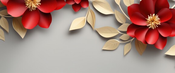Red and golden flower background