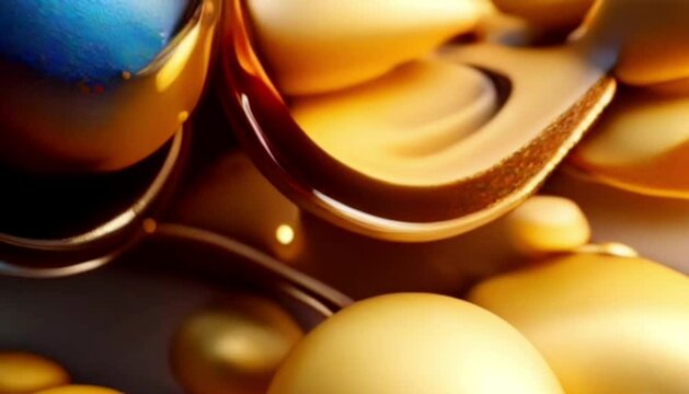 luxury golden texture video, fluid motion background