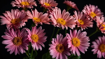 Nice flowers on black background