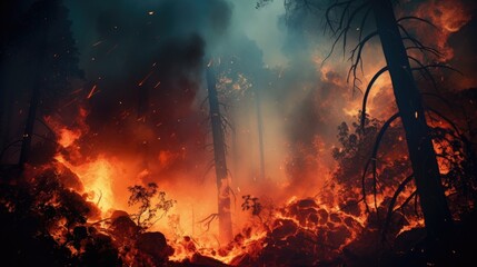 Widespread forest fire.