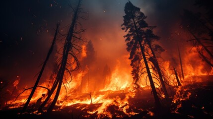 Widespread forest fire.