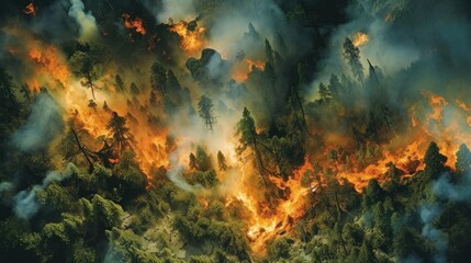 Fototapeta na wymiar Widespread forest fire.