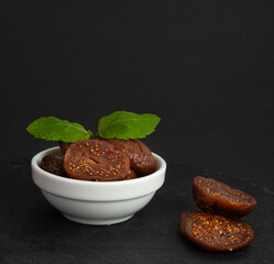 Dry Fig, Dried Ficus Carica Fruit, Sweet Healthy Diet, Tropical Dessert, Wrinkled Dehydrated Snack