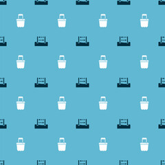 Set Abacus and Sand in bucket on seamless pattern. Vector
