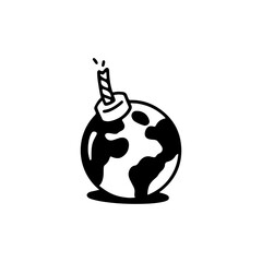 vector illustration of world bomb concept