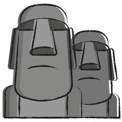 Hand drawn Moai icon