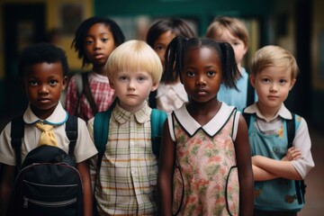 Fototapeta premium Photo of multiracial children enjoy their school life