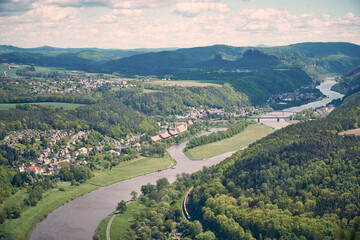 Ausblick vom Lilienstein über die Sächsische Schweiz, Sachsen, Deutschland