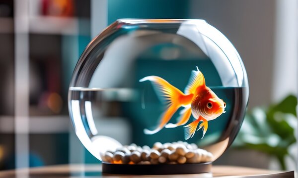 Goldfisch im Glas - KI generierte Illustration
