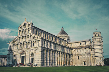 Kathedrale und schiefer turm von Pisa - obrazy, fototapety, plakaty