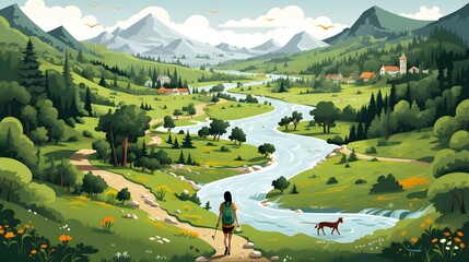 Iconic Hiking Trails: Illustrated Exploration of Global Adventure Landscapes