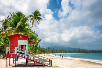 Luquillo Beach . El Junque (tropical Rainforest) , .Luquillo, .Puerto Rico,USA,Caribbean