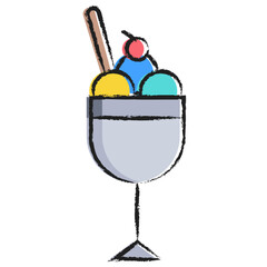 Hand drawn Ice cream icon