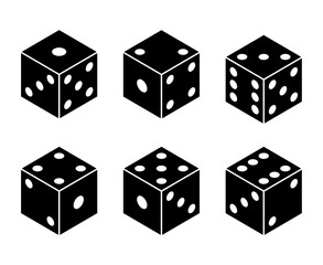 サイコロのシルエットセット