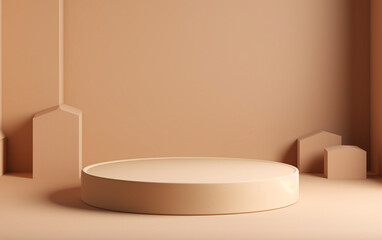 3d display product beige minimal scene with geometric podium platform. cylinder background vector 3d rendering with podium. stan 