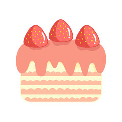 illustration of a strawberry cake