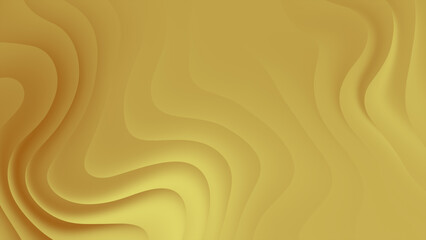 Yellow color background soft cut waves. Shadows and fluid paint fluidity, abstract gradient background