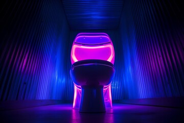 Illuminated Elegance: The Futuristic Toilet Seat - obrazy, fototapety, plakaty