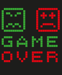 Pixelated Game Over: Retro Gaming Art