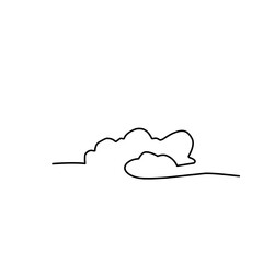 Continuous Line drawing Of Cloud 