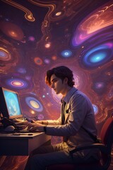 Techno Dreams in Cheiron Crush A Whimsical Connection (Generative AI)




