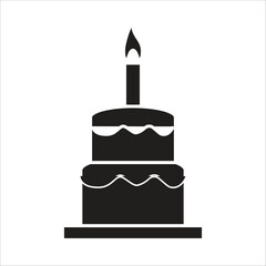 birth cake vector icon line template